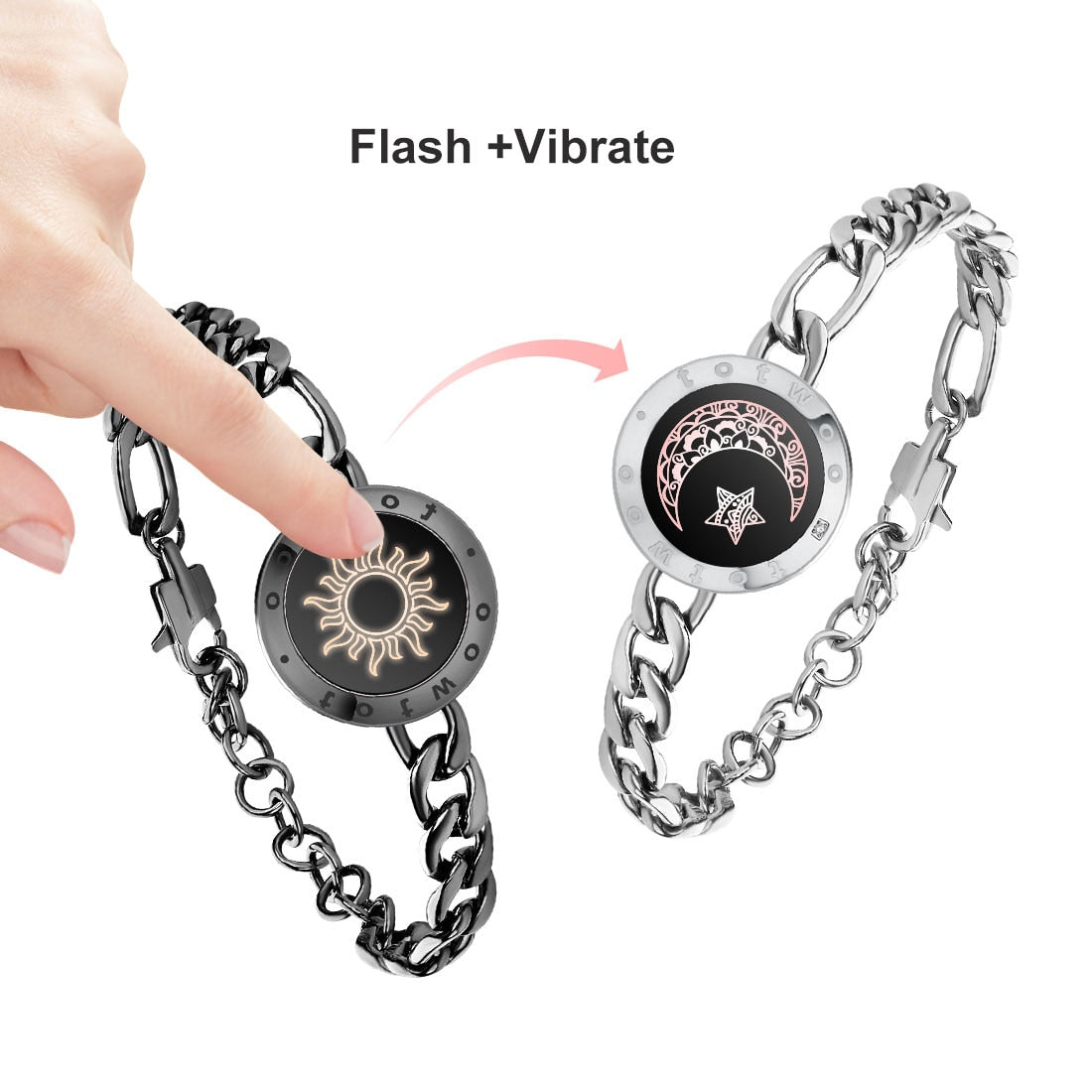 Long Distance Touch Light up & Vibrate Bracelets for Couples, Mother & Daughter & All Children/Parent