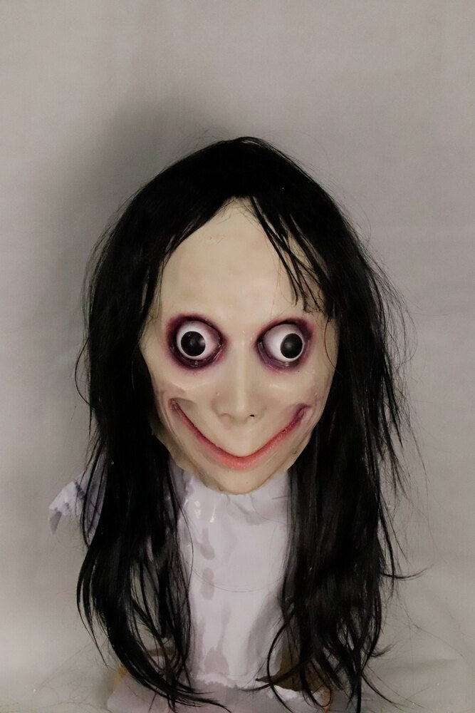 Full Head Momo Mask Big Eye With Long Wig