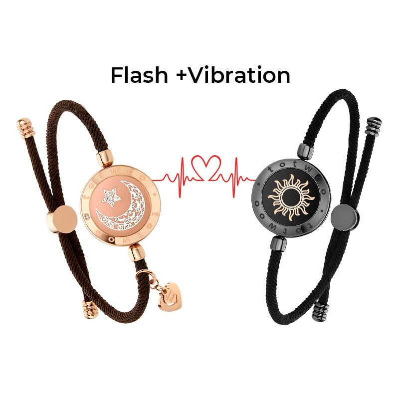 Long Distance Touch Light up & Vibrate Bracelets for Couples, Mother & Daughter & All Children/Parent