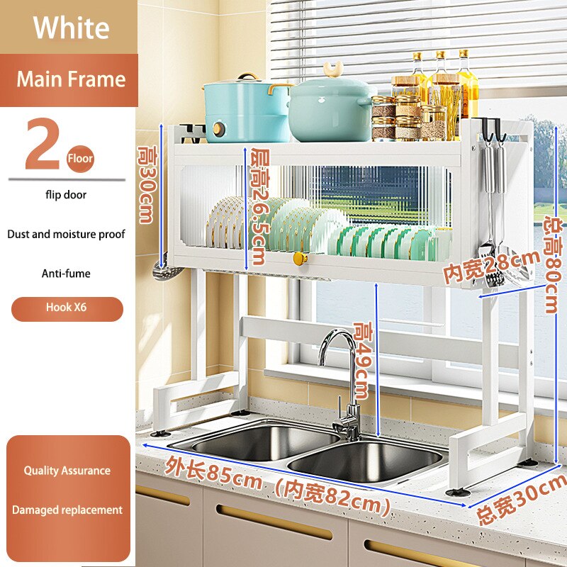 Cabinet Door Over Sink Rack Countertop Dish Storage With Organizer Kitchen Multi-function