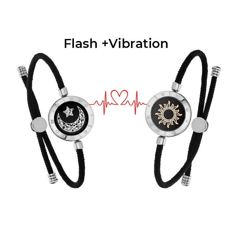 Long Distance Touch Light up & Vibrate Bracelets for Couples, Mother & Daughter & All Children/Parent