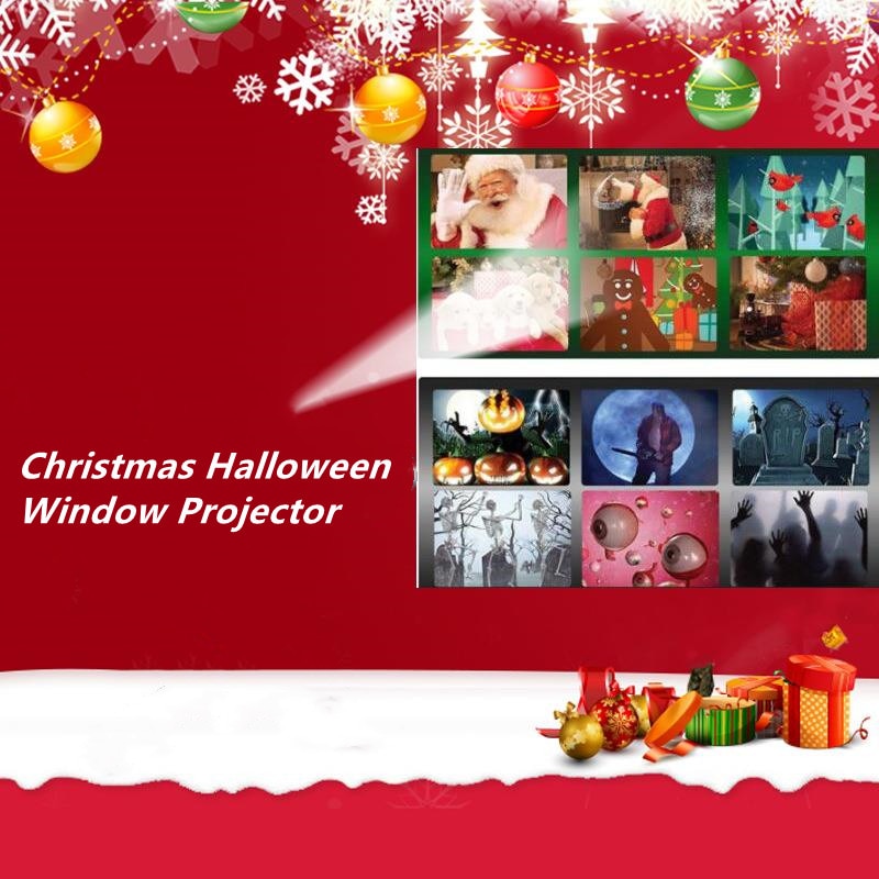 2023 Christmas Halloween Laser Projector 12 Movies Mini Home Theater/ Indoor Outdoor Window