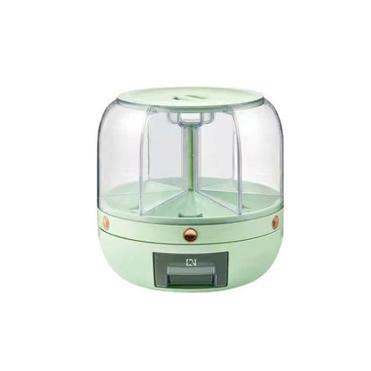 13 Pounds - Rotatable 360 Degree Rice Dispenser Sealed Dry Grain Bucket Moisture-proof Kitchen Food Container Storage Box