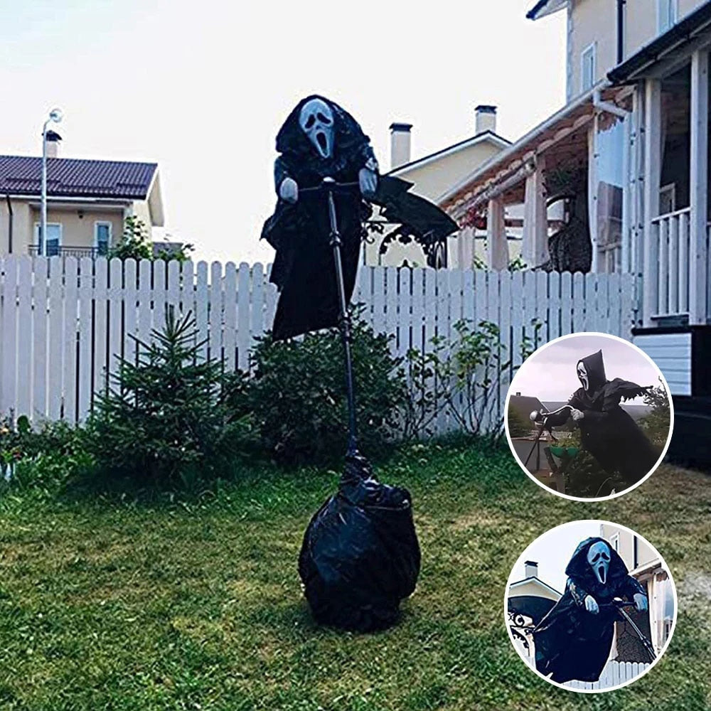 Garden Ghostface Scarecrow Halloween Decoration for Outside