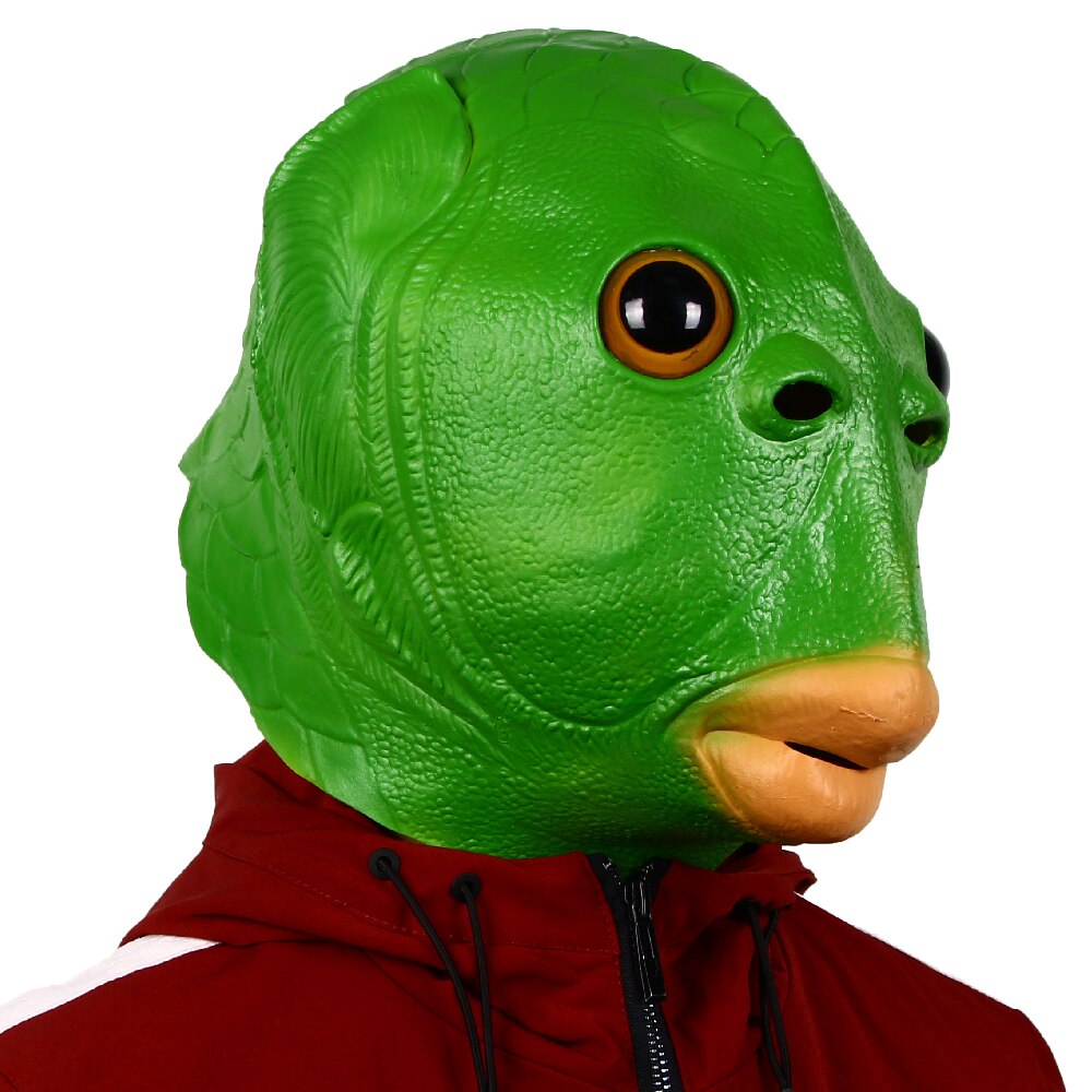 Funny Green Fish Head Mask for Adult