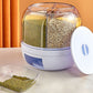 13 Pounds - Rotatable 360 Degree Rice Dispenser Sealed Dry Grain Bucket Moisture-proof Kitchen Food Container Storage Box