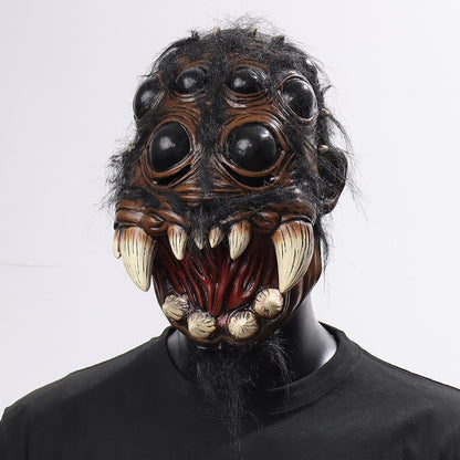 Creepy Spider Mask Spiders Big Eyes Tooth Open Mouth Latex Helmet