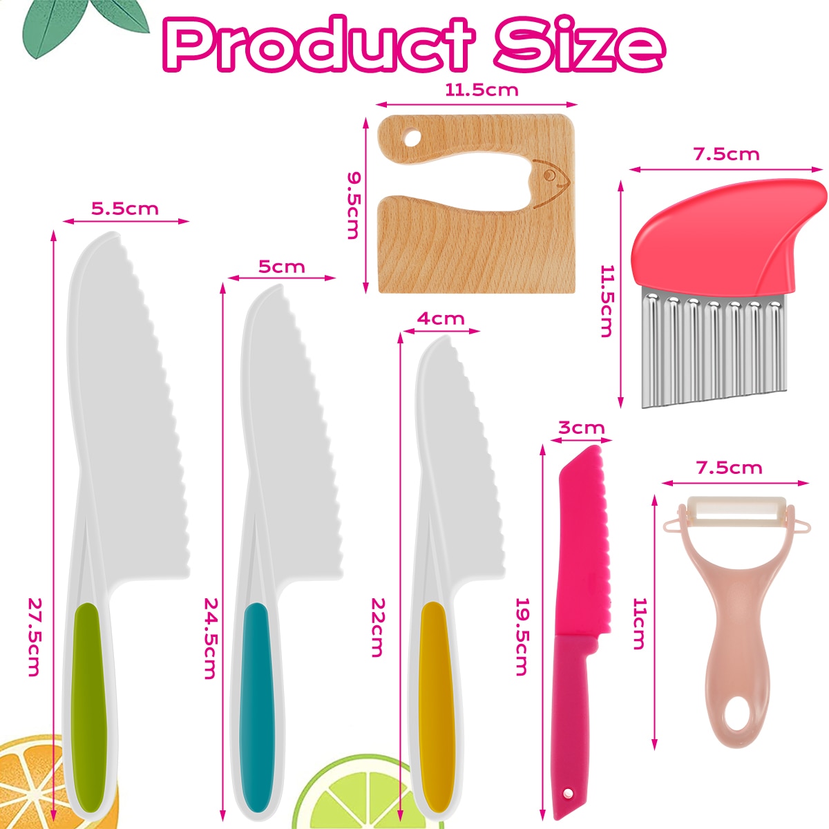 Kids Cooking Cutter Set Plastic Children Knife Safe For Toddlers