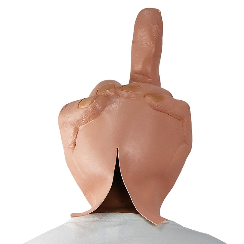 Vertical Middle Finger Latex Mask Halloween Creepy Fingers