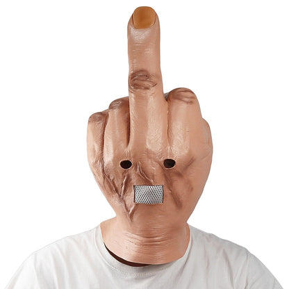 Vertical Middle Finger Latex Mask Halloween Creepy Fingers