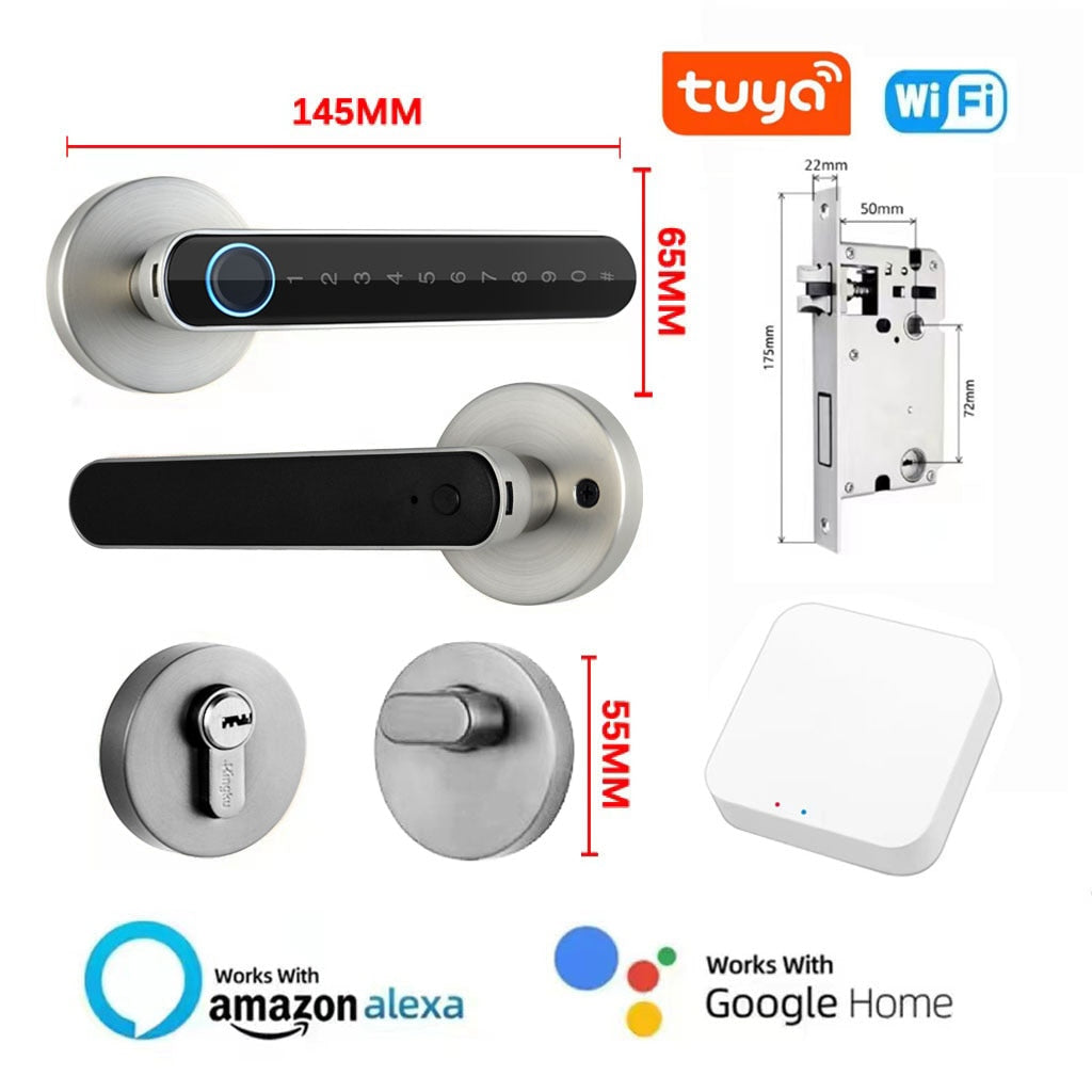 Fingerprint Smart Lock Password Electronic Digital Keyless Entry Door Knob