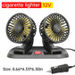 5/12/24V USB Car Cooling Fan 360° Adjustable Dual Head for front seats & back seats