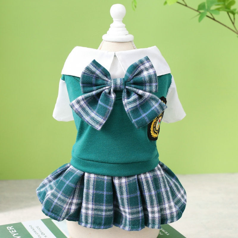 Preppy Style Dogs & Cat Clothes Dress