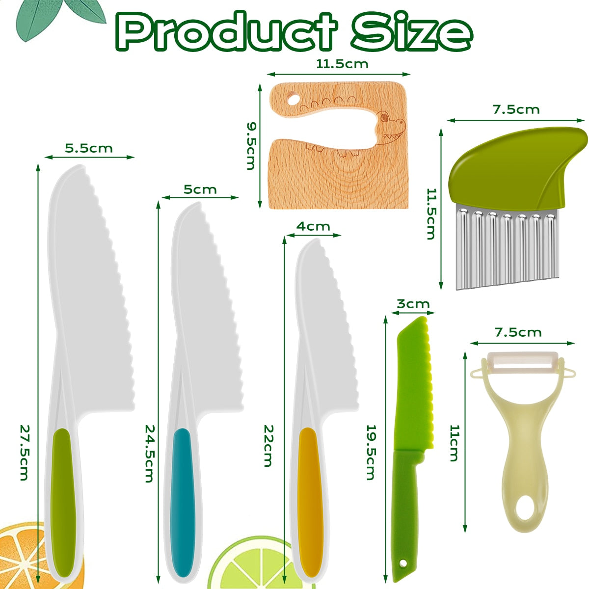 Kids Cooking Cutter Set Plastic Children Knife Safe For Toddlers