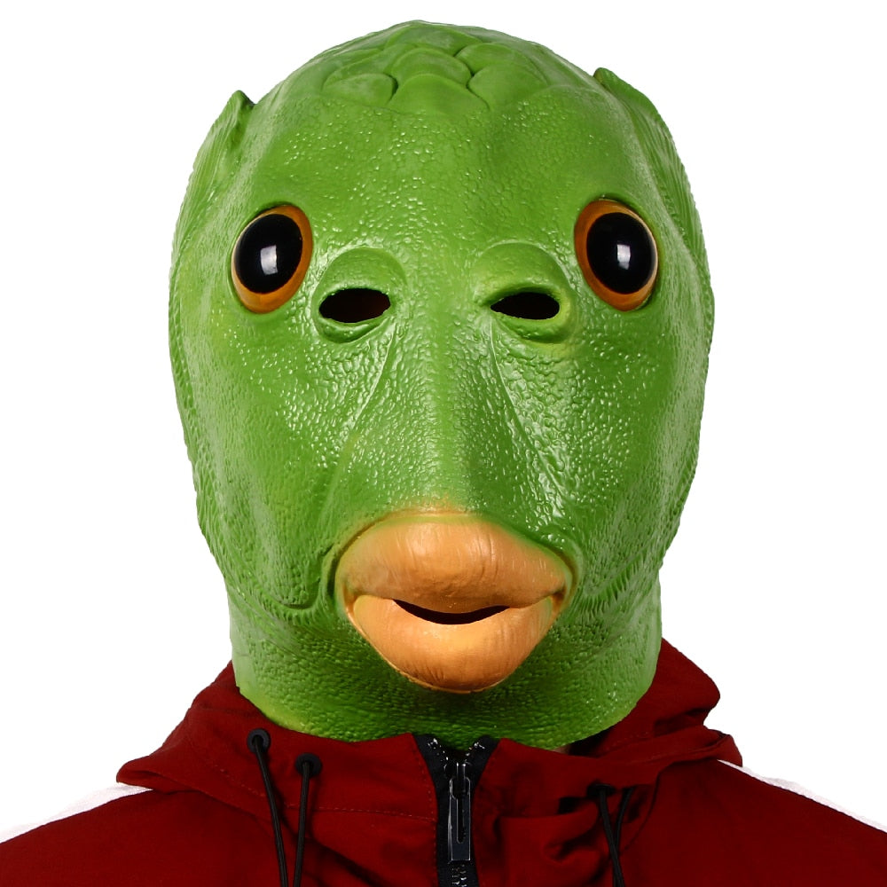 Funny Green Fish Head Mask for Adult