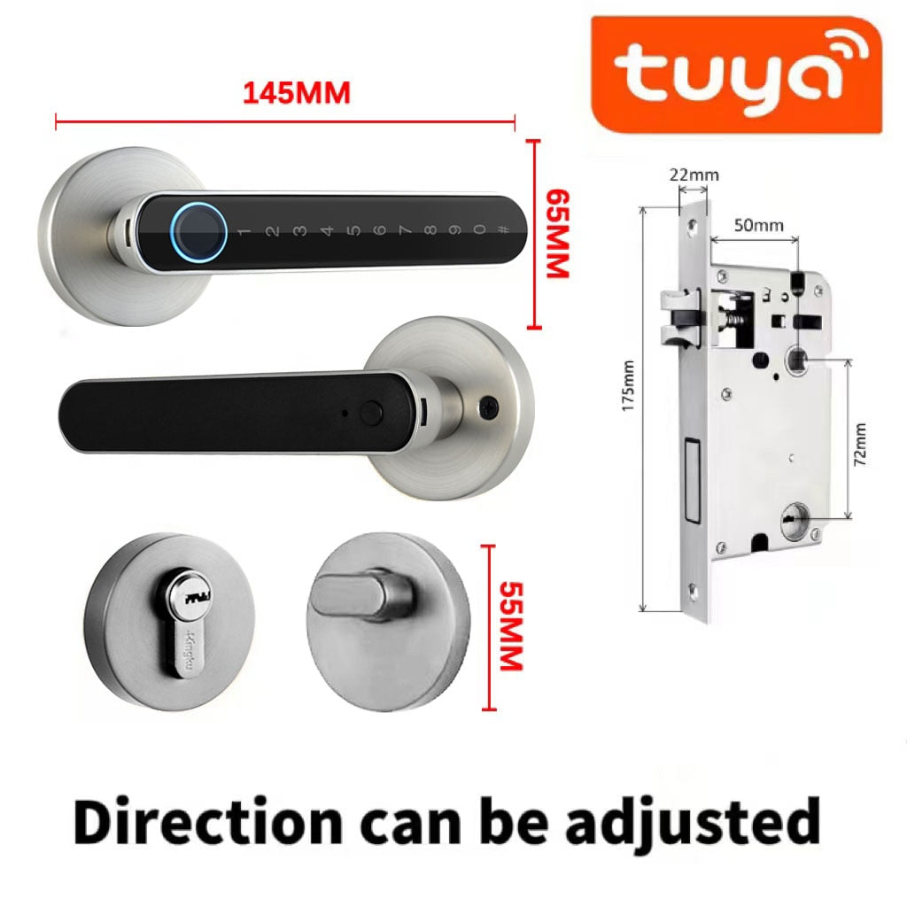 Fingerprint Smart Lock Password Electronic Digital Keyless Entry Door Knob