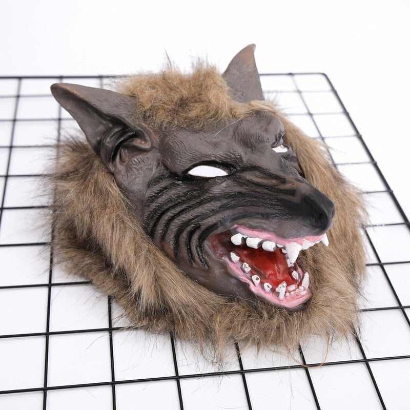 Halloween Latex Rubber Wolf Head Werewolf Gloves - Latex