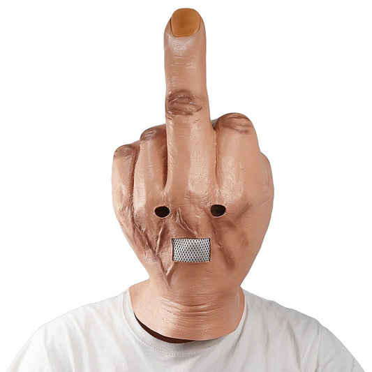 Vertical Middle Finger Latex Mask Halloween Creepy Fingers