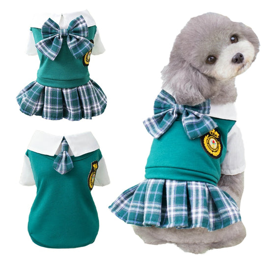 Preppy Style Dogs & Cat Clothes Dress