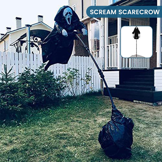 Garden Ghostface Scarecrow Halloween Decoration for Outside