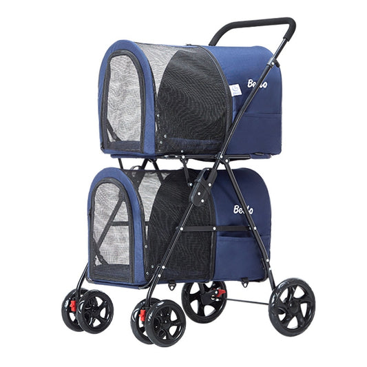 Lealoncat BL12 Four Wheels unique double Pet Stroller for Dog and Cat