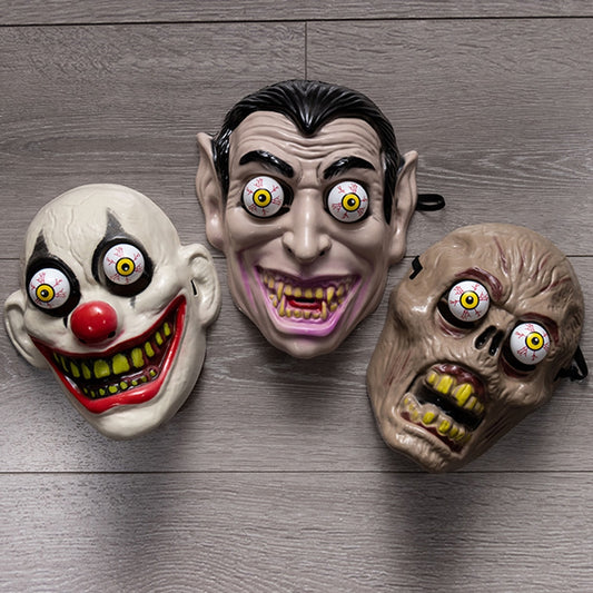 Horror Zombies-Vampire-Clown Mask Plastic Moveable Eyes